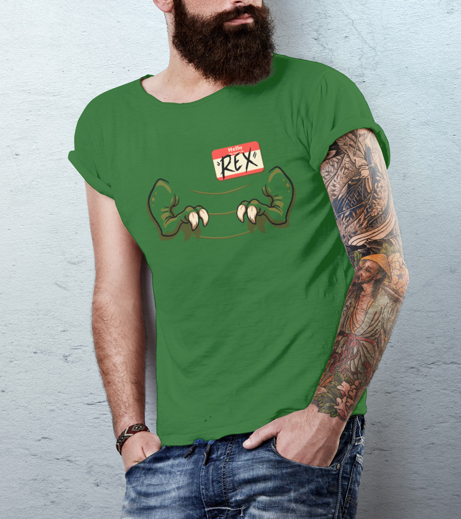 Hello My Name Is Rex Dinosaur Claws T-Shirt