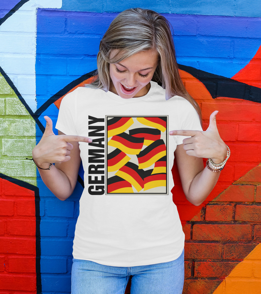 Germany Bold Black Text With Vibrant Flag T-Shirt