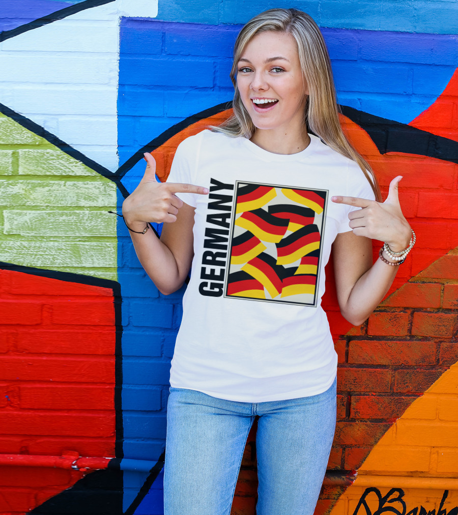 Germany Bold Black Text With Vibrant Flag T-Shirt