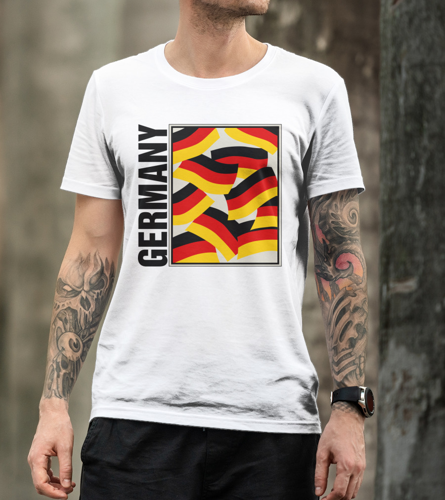 Germany Bold Black Text With Vibrant Flag T-Shirt