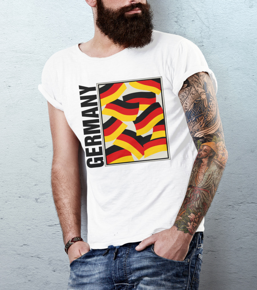 Germany Bold Black Text With Vibrant Flag T-Shirt