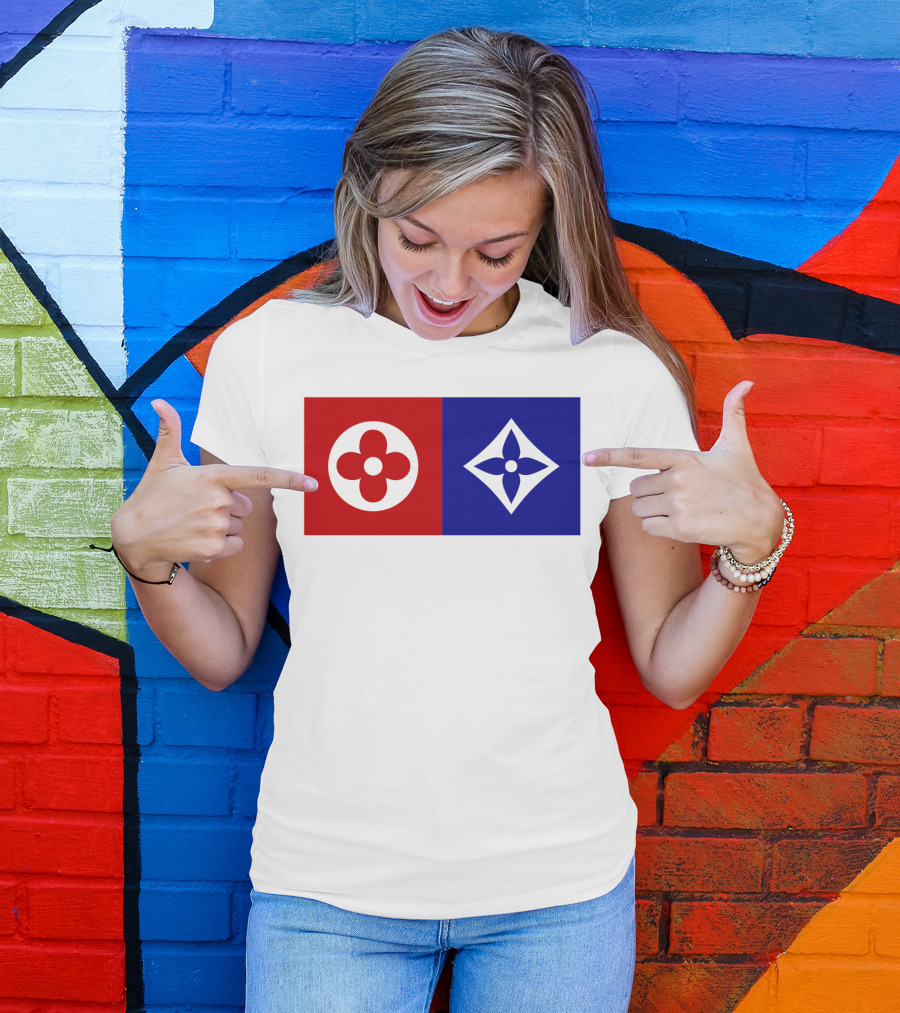 Best Dual Icon Flower Emblems T-Shirt