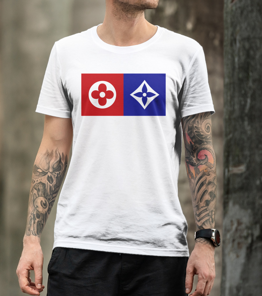 Best Dual Icon Flower Emblems T-Shirt