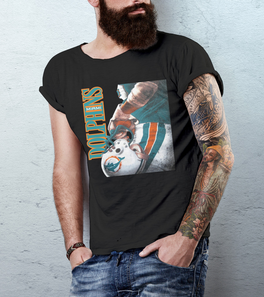 Miami Dolphins Football Helmet T-Shirt