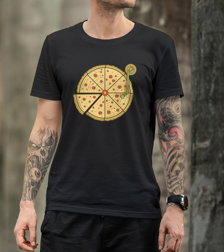 Pizza Turntable Vinyl Record Fusion T-Shirt