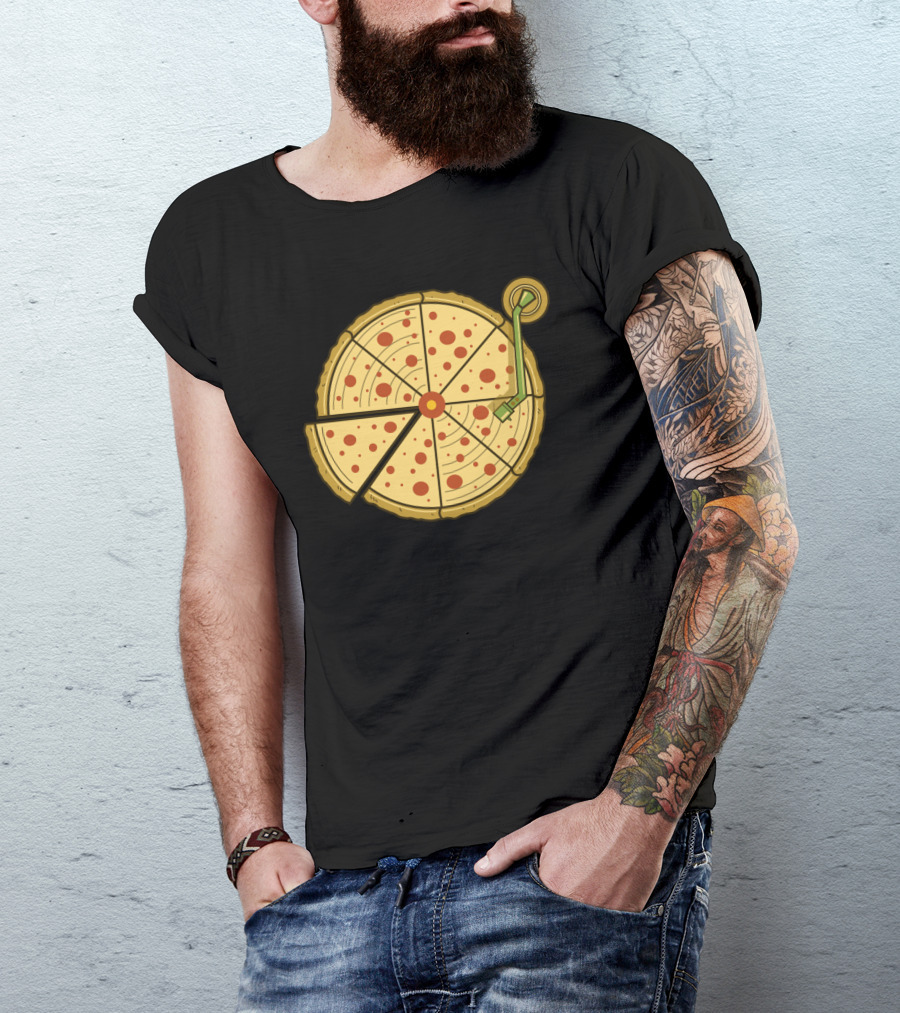 Pizza Turntable Vinyl Record Fusion T-Shirt