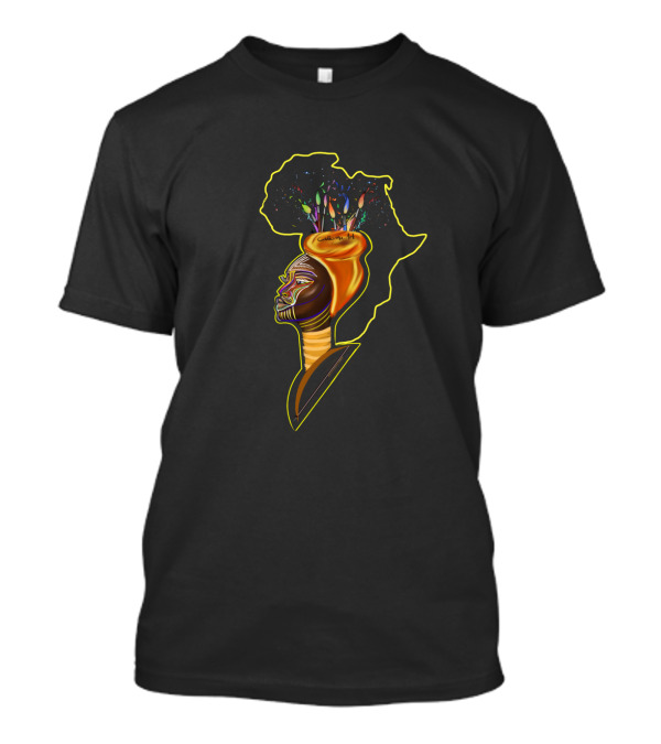 Mama Africa Vibrant Tribal Portrait With Africa Map T-Shirt