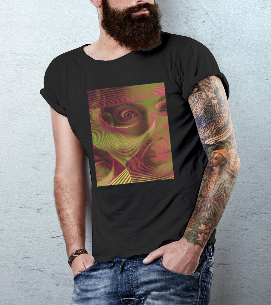 African Lion Optical Illusion Swirl T-Shirt