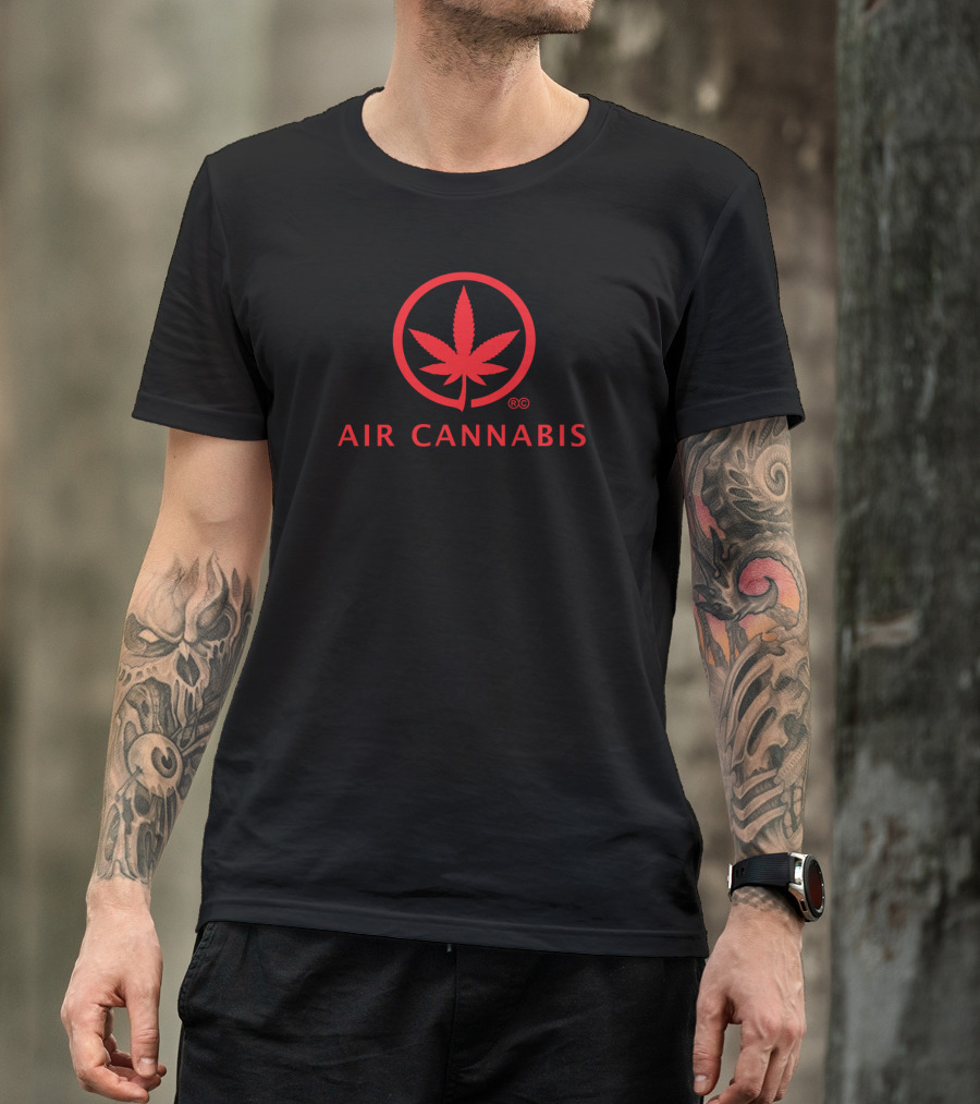 AIR CANNABIS Red Leaf Logo Iconic T-Shirt
