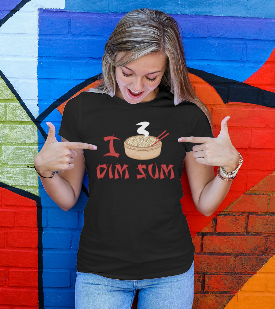 I Love Dim Sum Dumpling Basket With Chopsticks T-Shirt