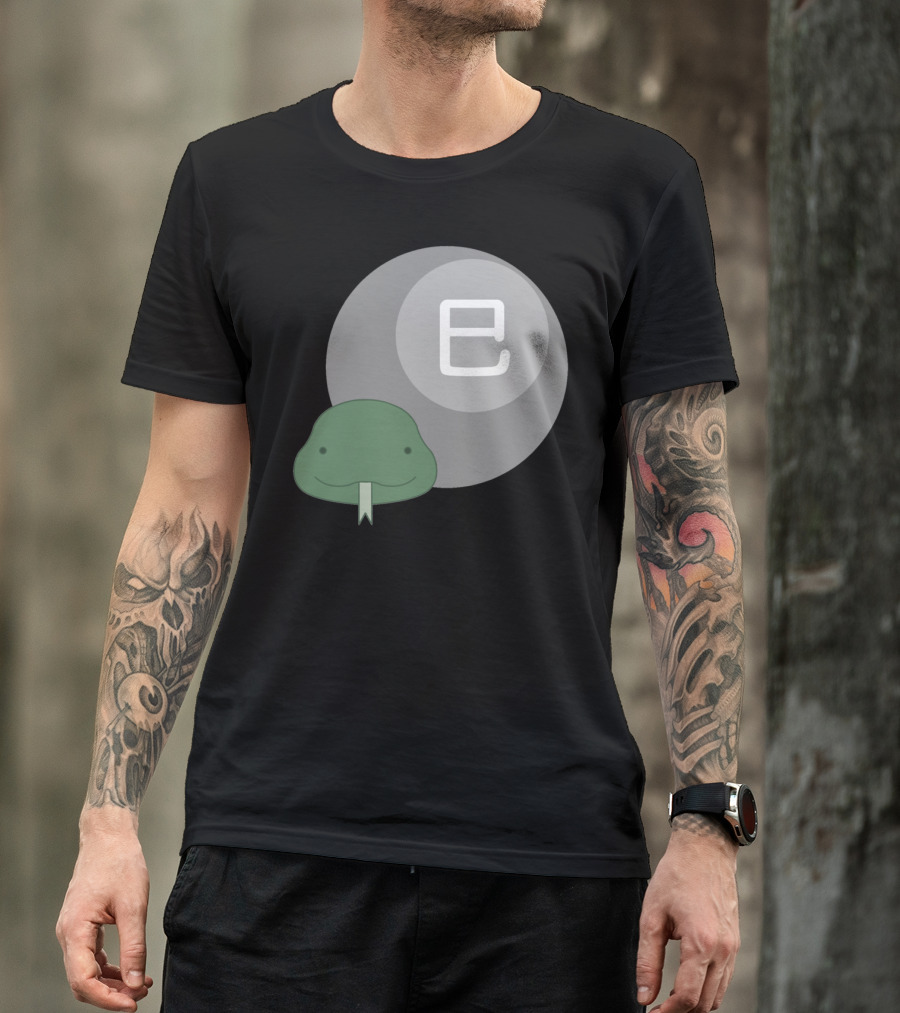 Snake Junishi Zodiac Symbol With Smiling Snake And Circular Character T-Shirt