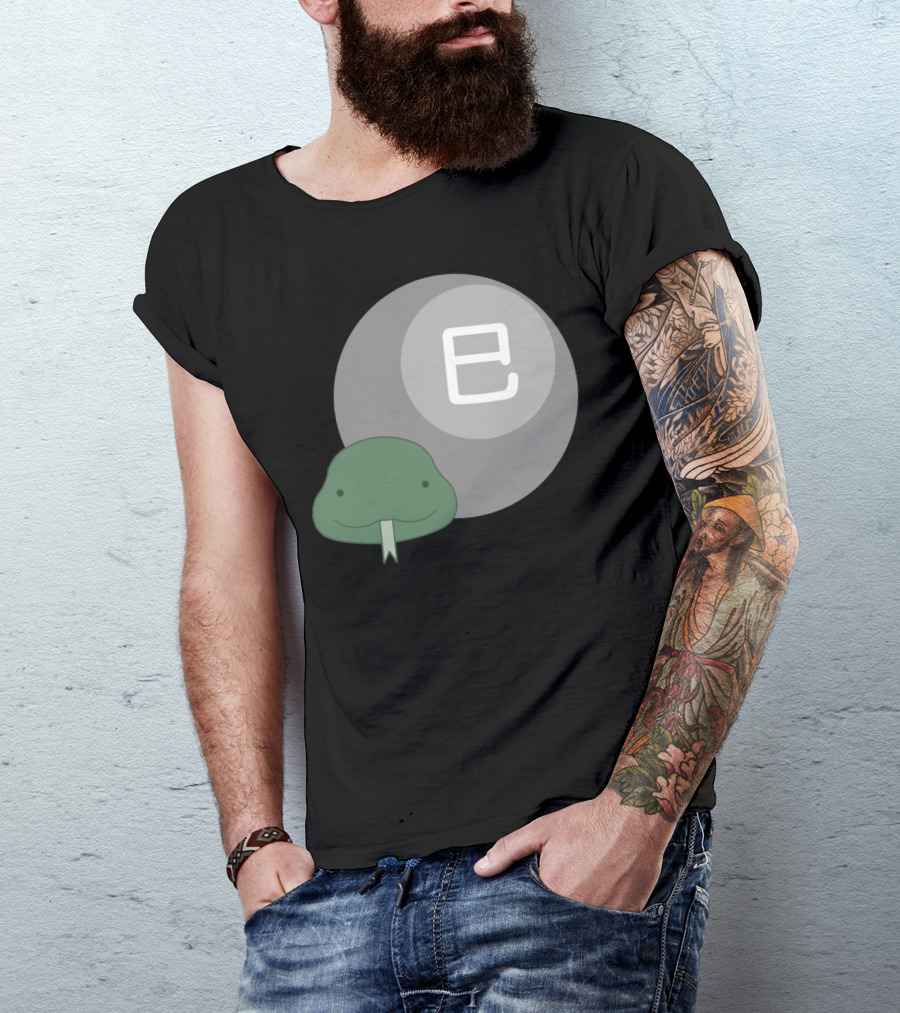 Snake Junishi Zodiac Symbol With Smiling Snake And Circular Character T-Shirt
