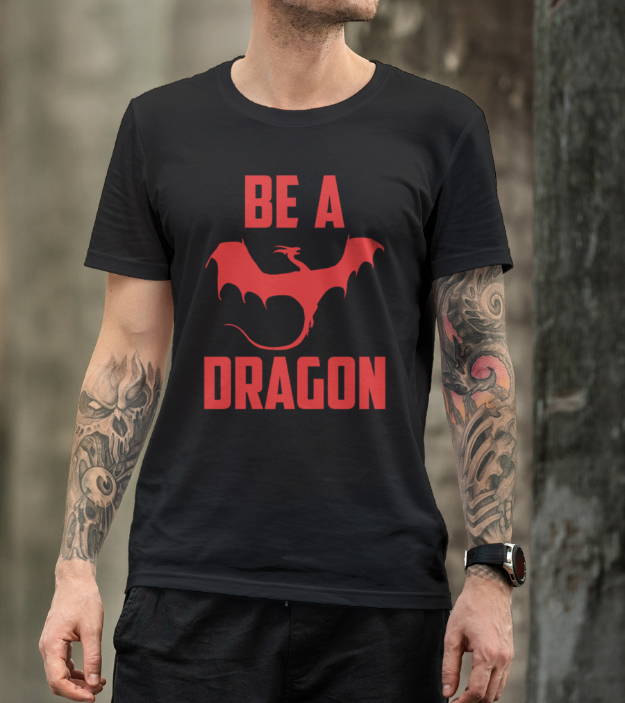 Be A Dragon Red Silhouette Winged Creature T-Shirt