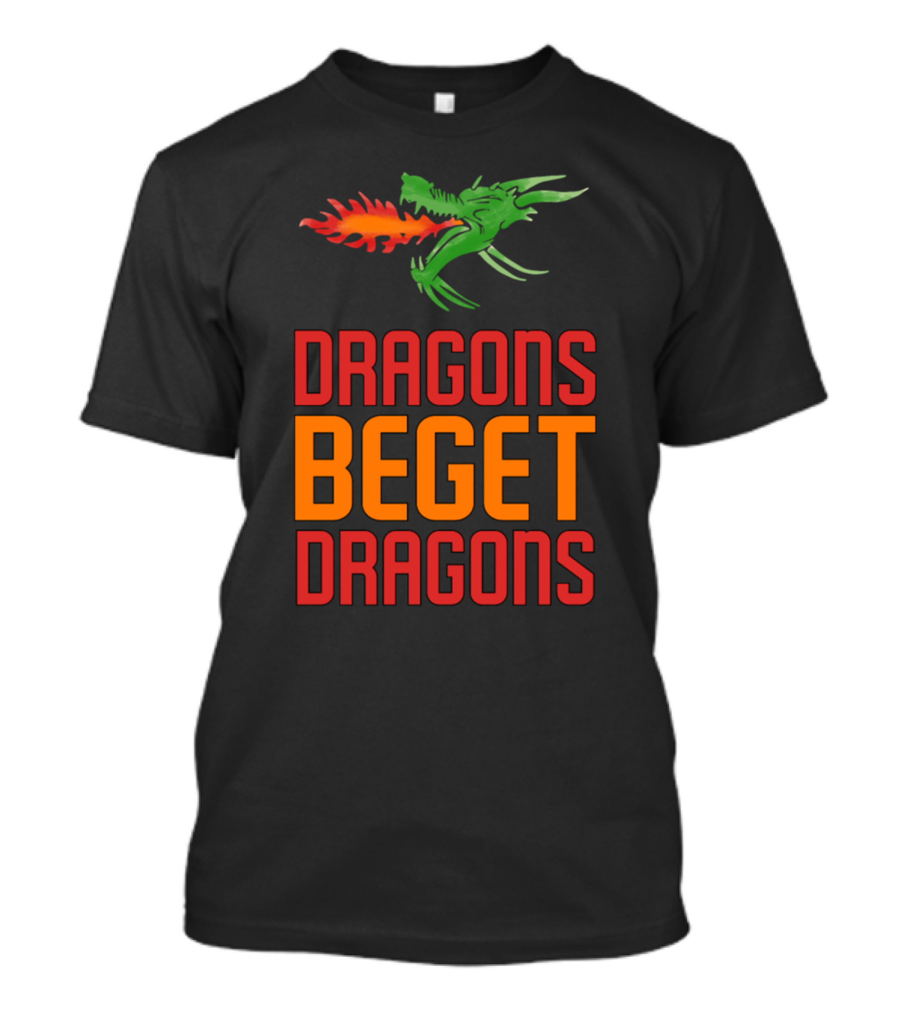 Dragons Beget Dragons Fiery Green Dragon T-Shirt