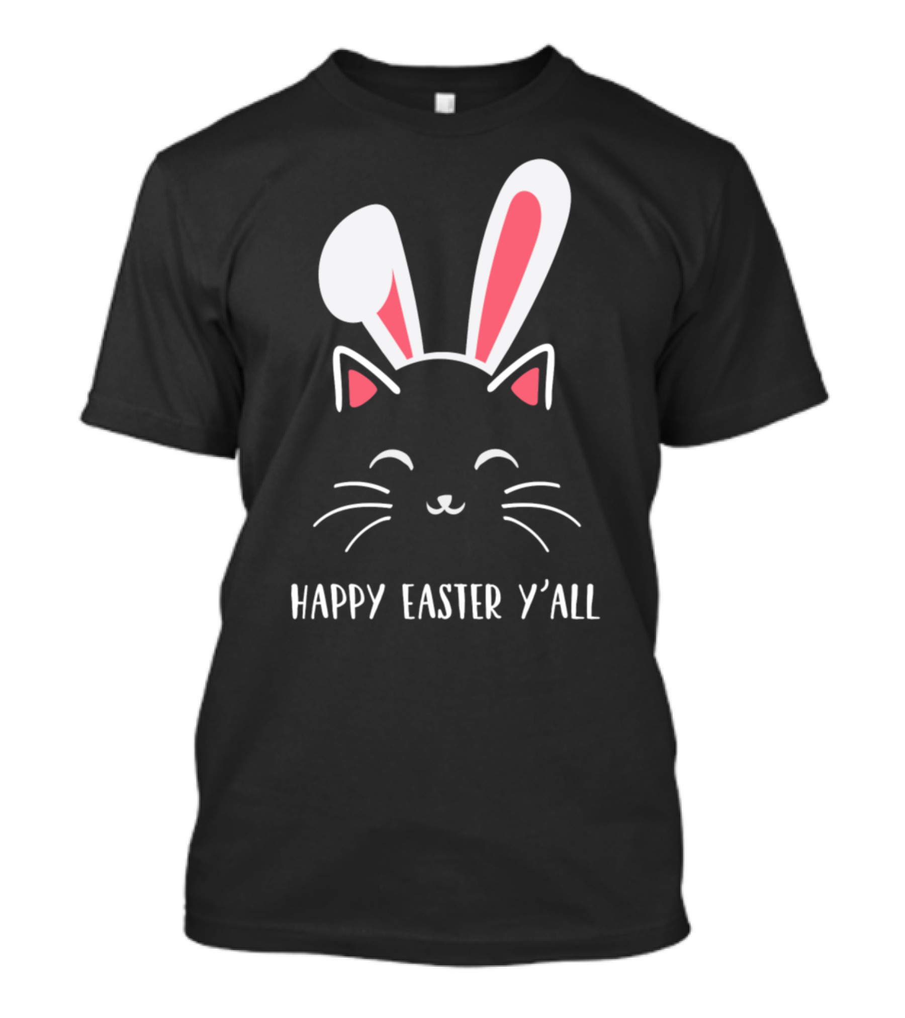 Feliz Pascua Y'all Gato Con Orejas De Conejo Divertido Para El Día De Los Inocentes Abril T-Shirt