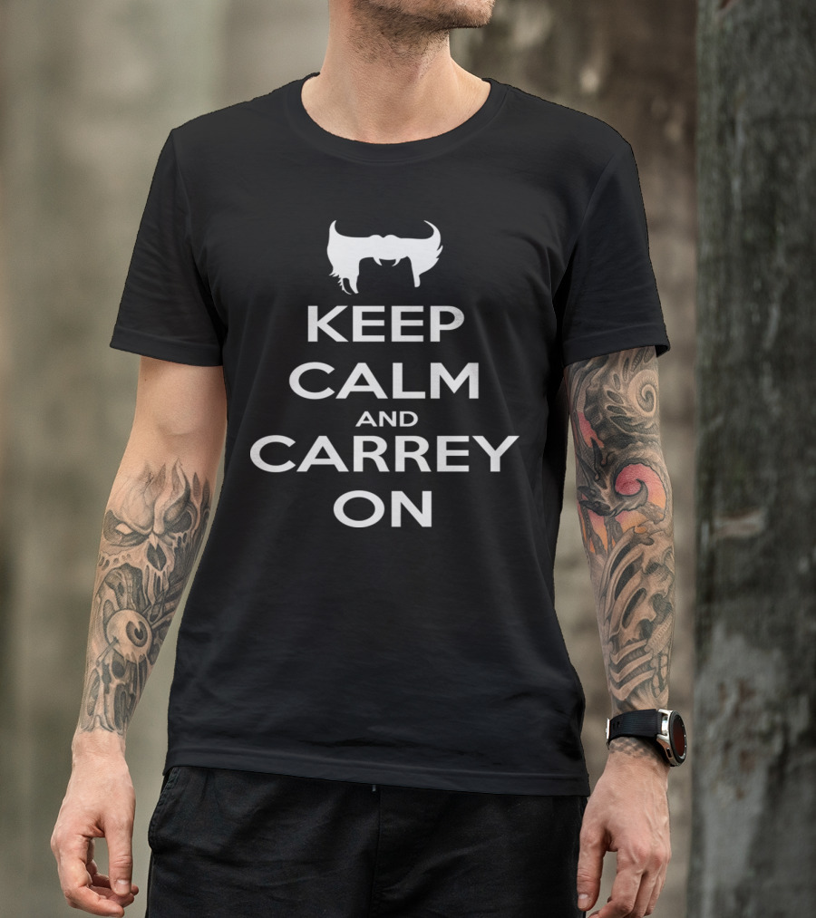 Ace Ventura Hair Silhouette Keep Calm And Carrey On T-Shirt