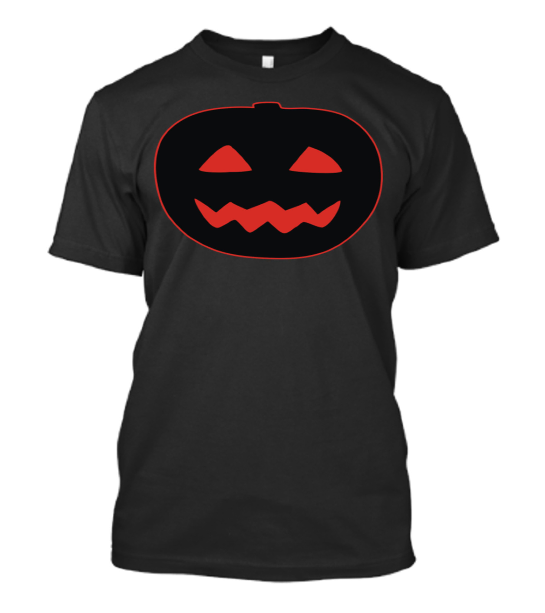 Grunge Halloween Pumpkin Black Red Jack-O'-Lantern Face T-Shirt