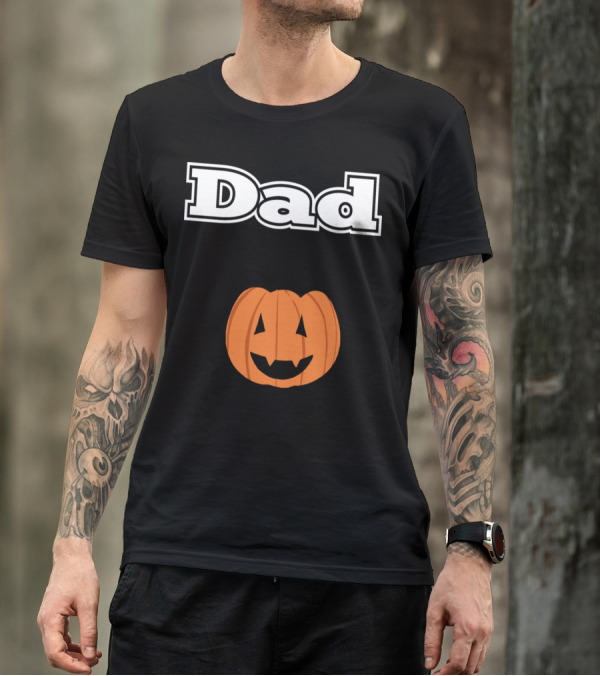 Dad Halloween Pumpkin Jack-O'-Lantern Face T-Shirt
