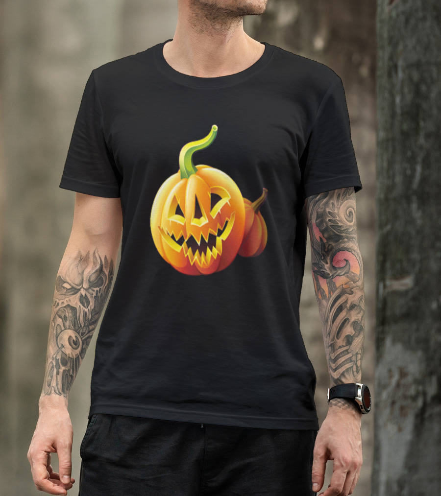 Happy Halloween Jack-O'-Lantern Pumpkin With Grinning Face T-Shirt