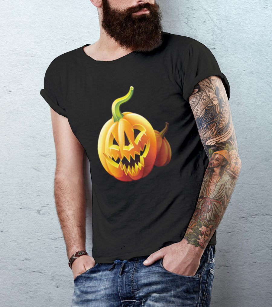 Happy Halloween Jack-O'-Lantern Pumpkin With Grinning Face T-Shirt