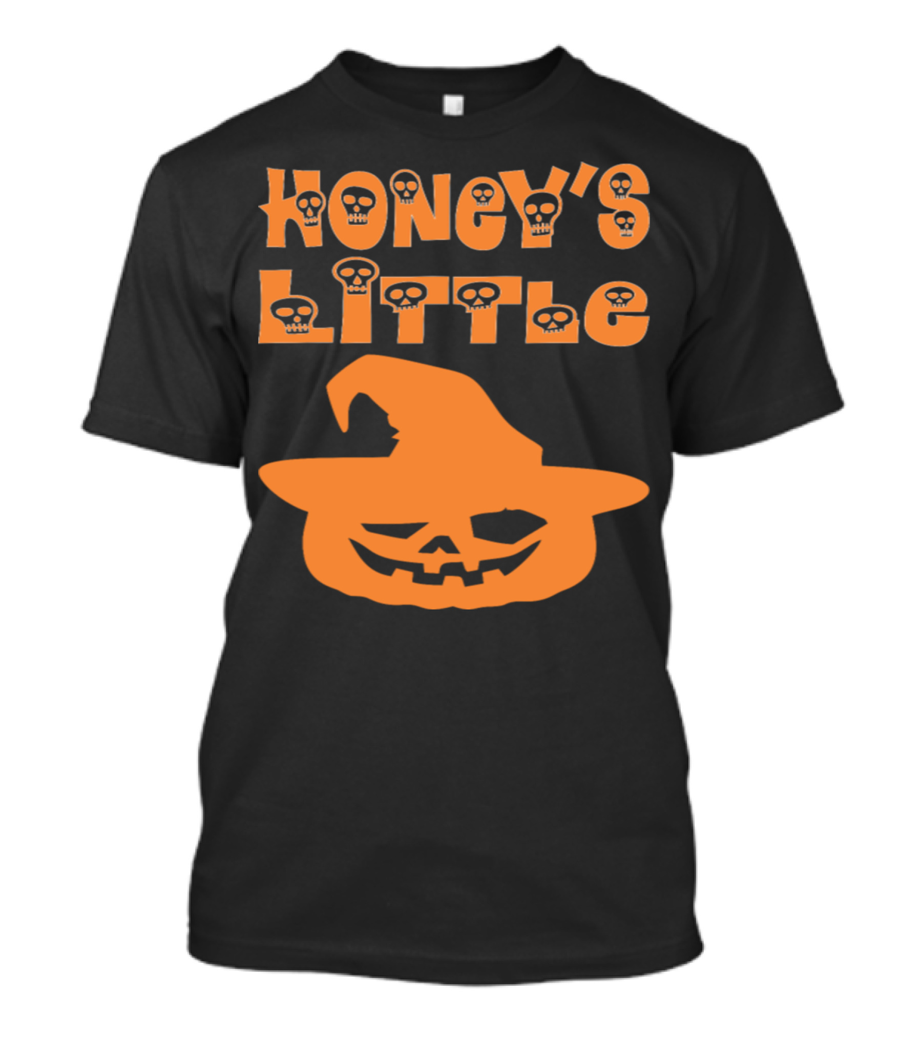 Honey's Little Pumpkin Halloween Skull Witch Hat Jack-O'-Lantern T-Shirt