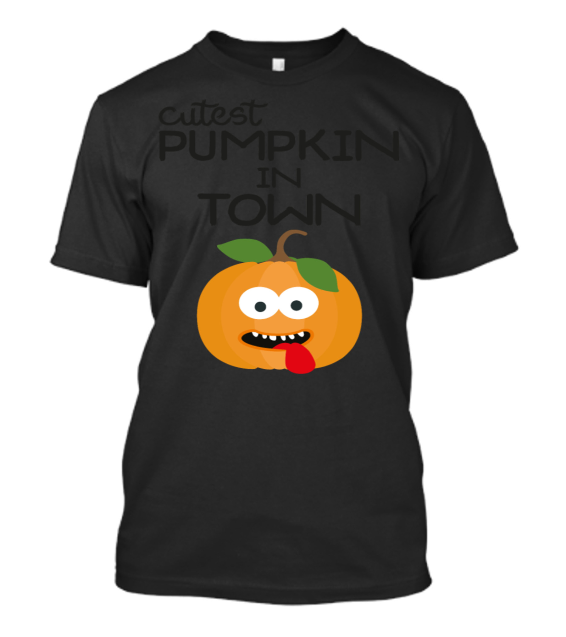 Cutest Pumpkin In Town With Goofy Face And Red Tongue T-Shirt