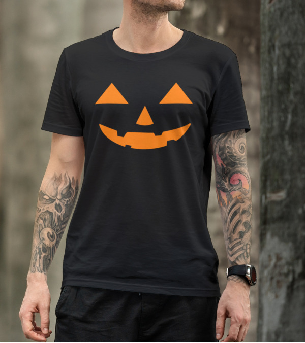Maternity Pumpkin Halloween Jack-O'-Lantern Face T-Shirt