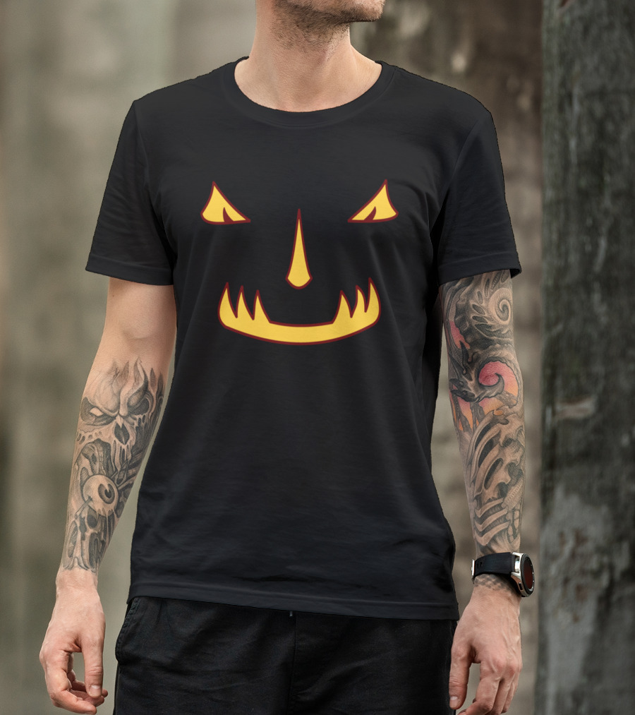 Evil Grinning Pumpkin Face Halloween Monster T-Shirt