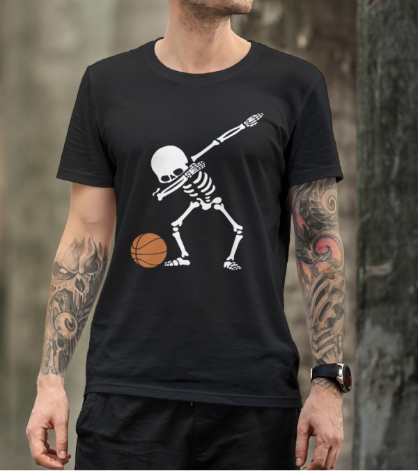 Basketball Dab Skeleton Funny Ball Play Game T-Shirt