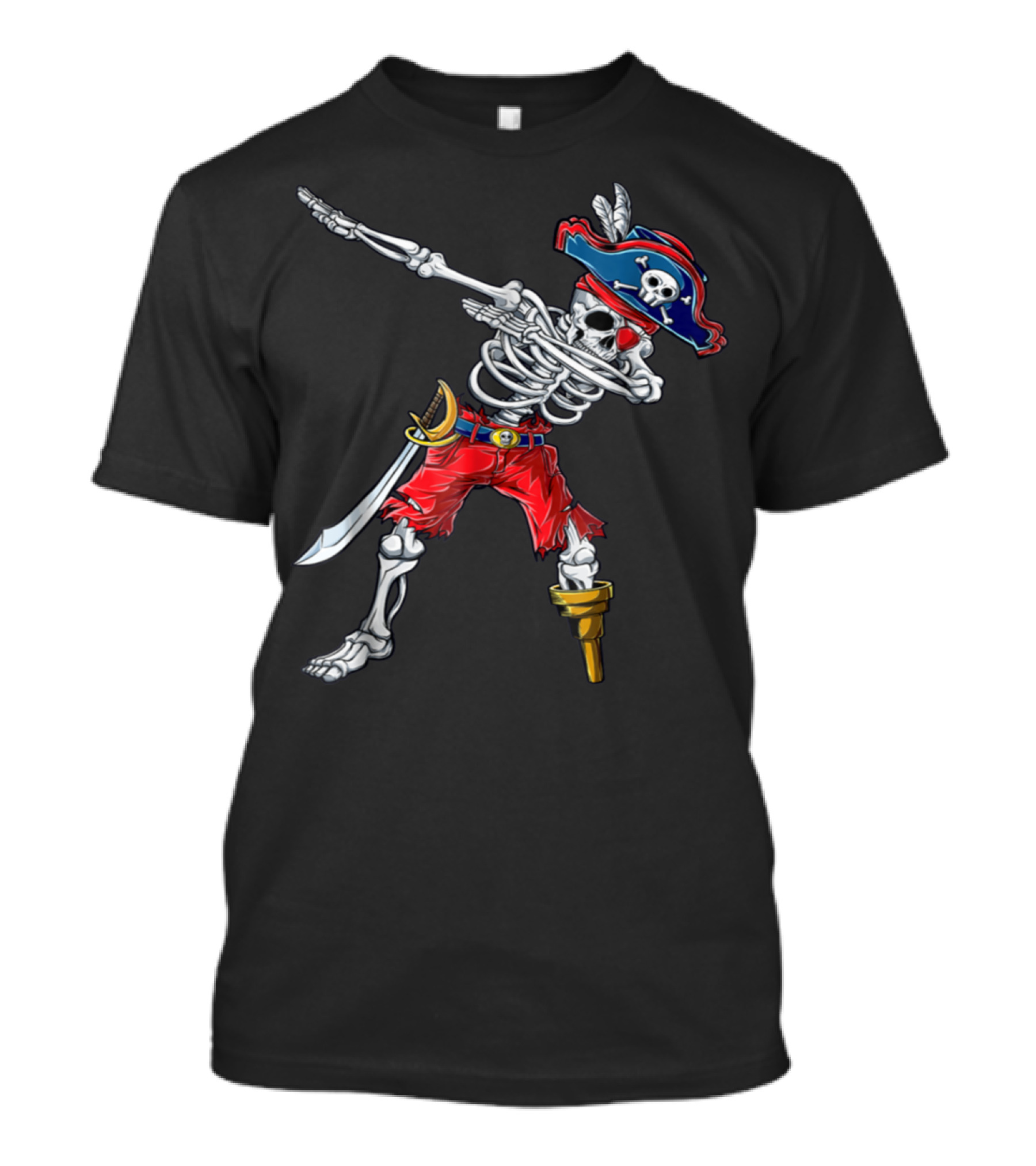 Dabbing Skeleton Pirate Halloween Kids Boy Costume Fun T-Shirt