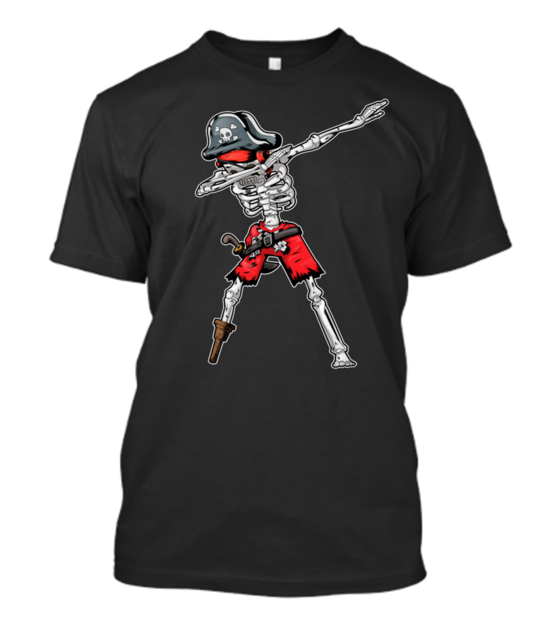 Dabbing Pirate Skeleton Jolly Roger Kids T-Shirt