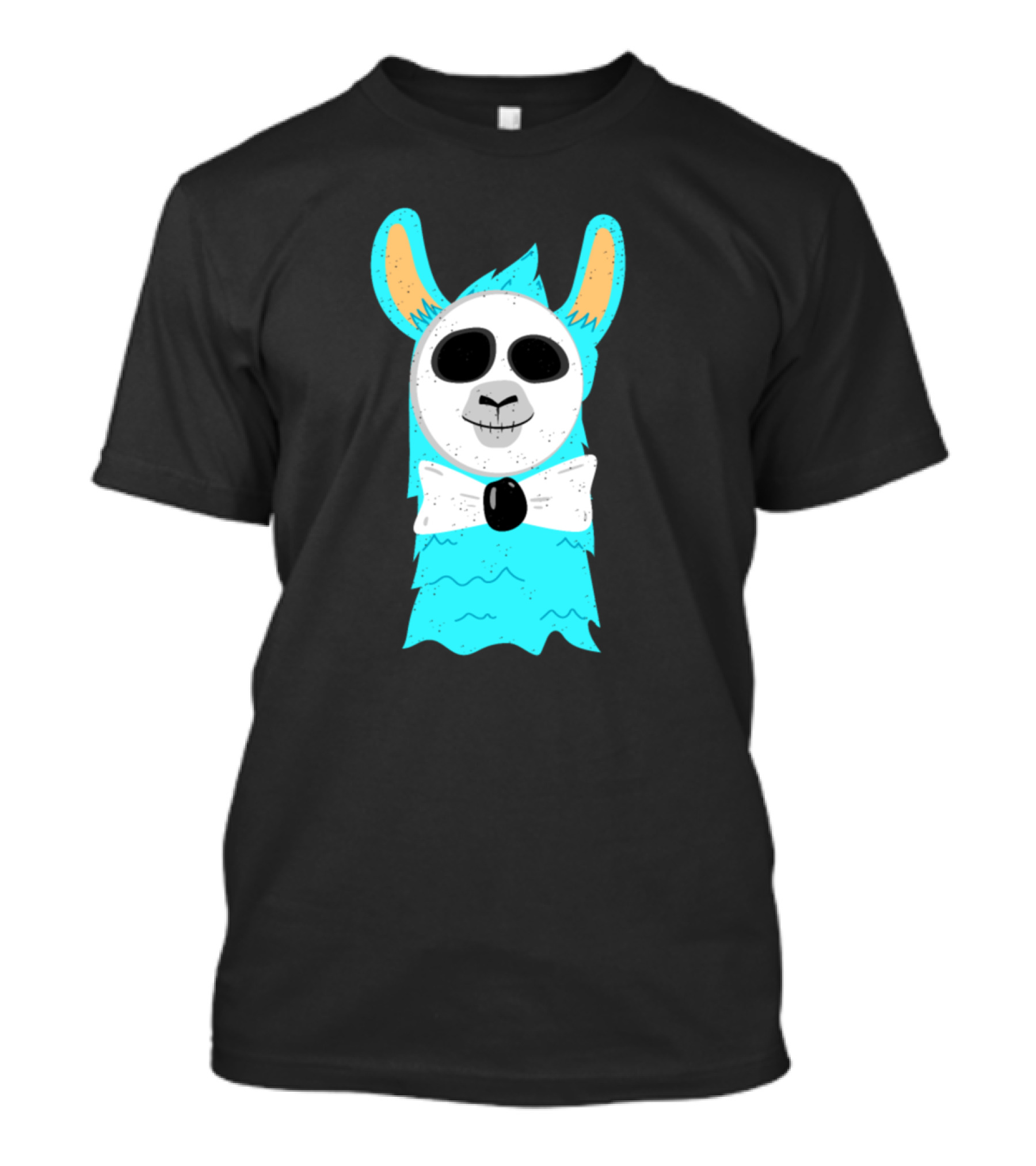 Funny Halloween Llama Skeleton Face For Ll Llama Skull Mask With Bow Tie T-Shirt