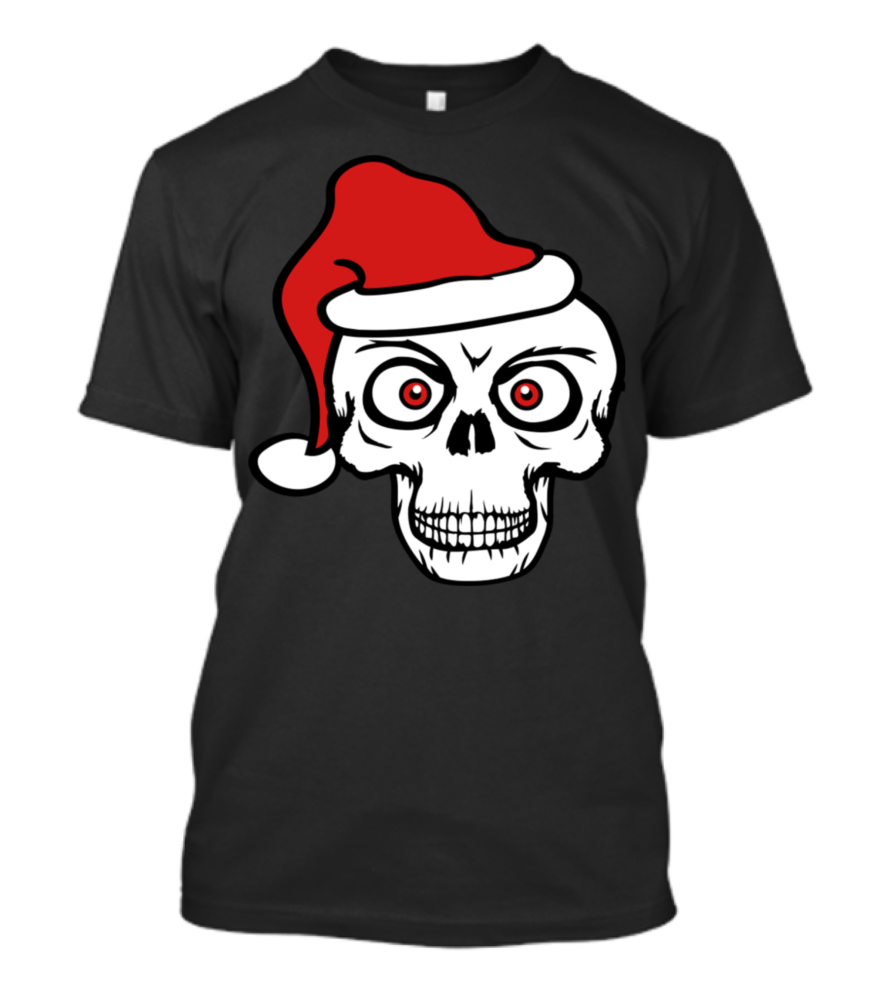 Cool Skull Santa Claus Eyes Skeleton Christmas T-Shirt