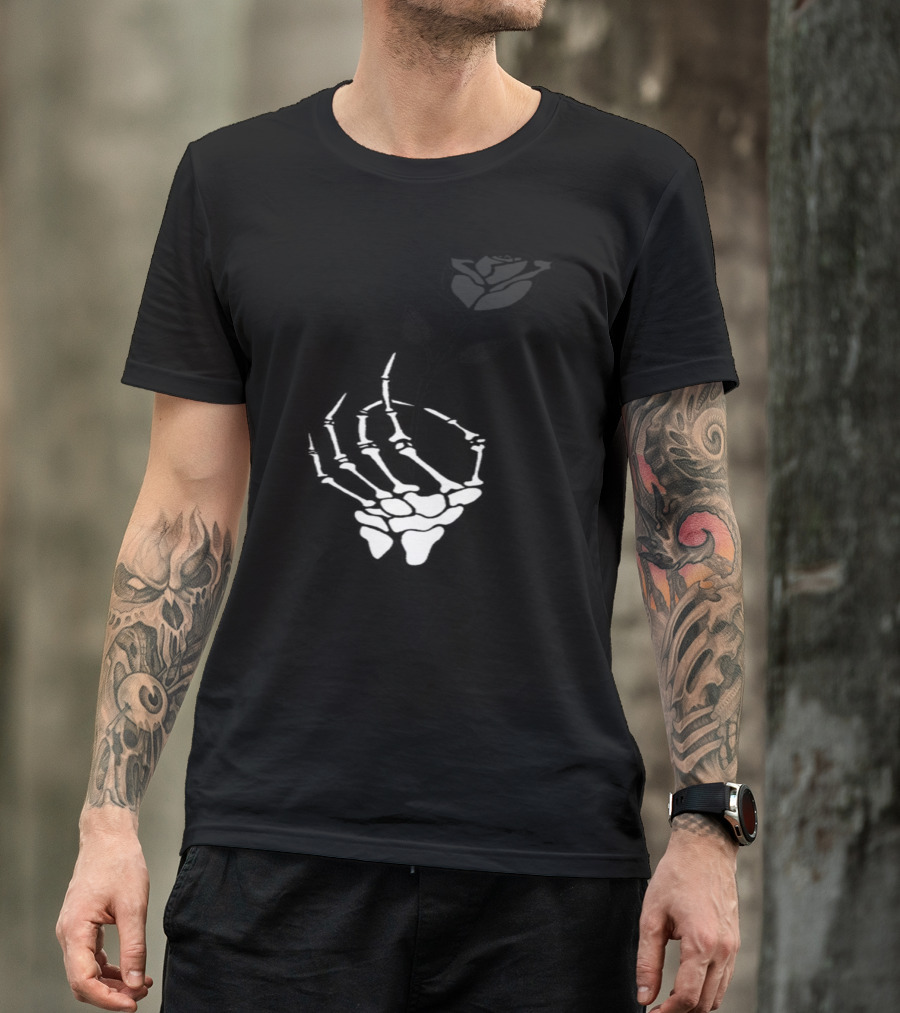 Skeleton Hand Holding A Rose T-Shirt