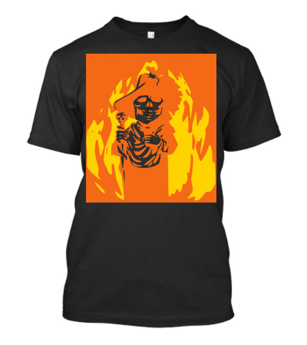 Phantom Skeleton Fiery Cloak And Tricorn Hat T-Shirt