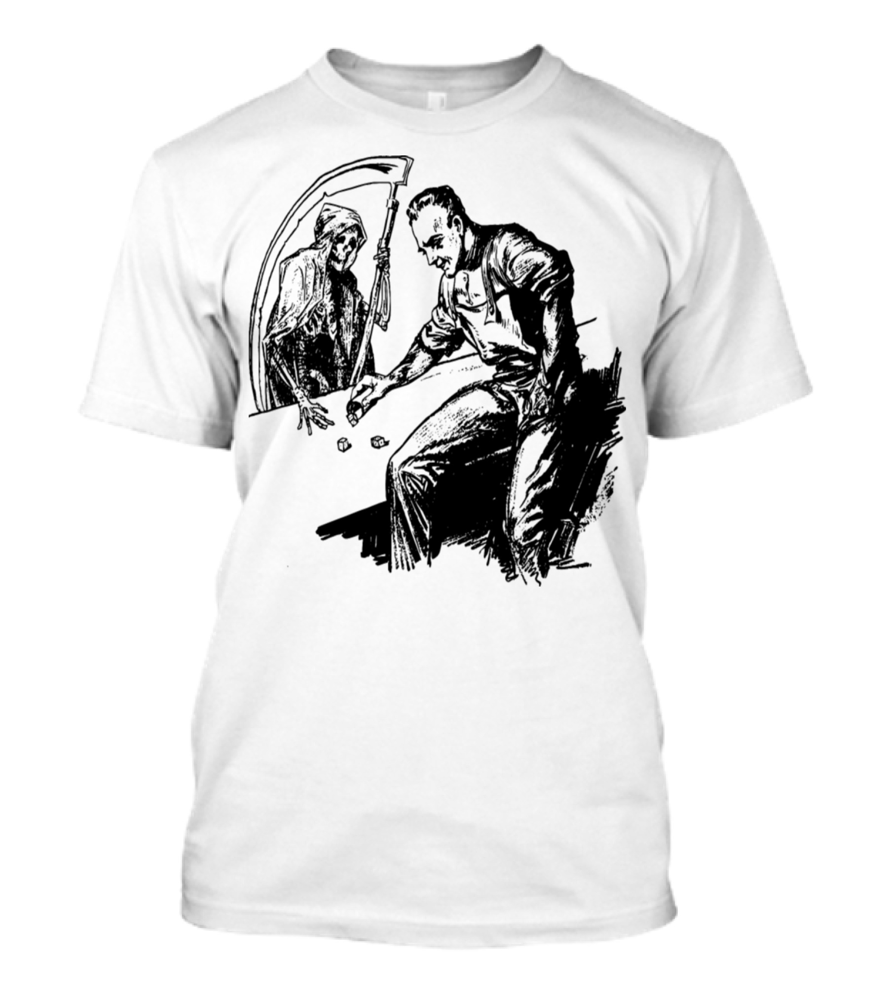 Gambling With Death Dice Duel With Grim Reaper T-Shirt