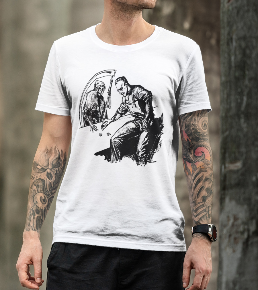 Gambling With Death Dice Duel With Grim Reaper T-Shirt