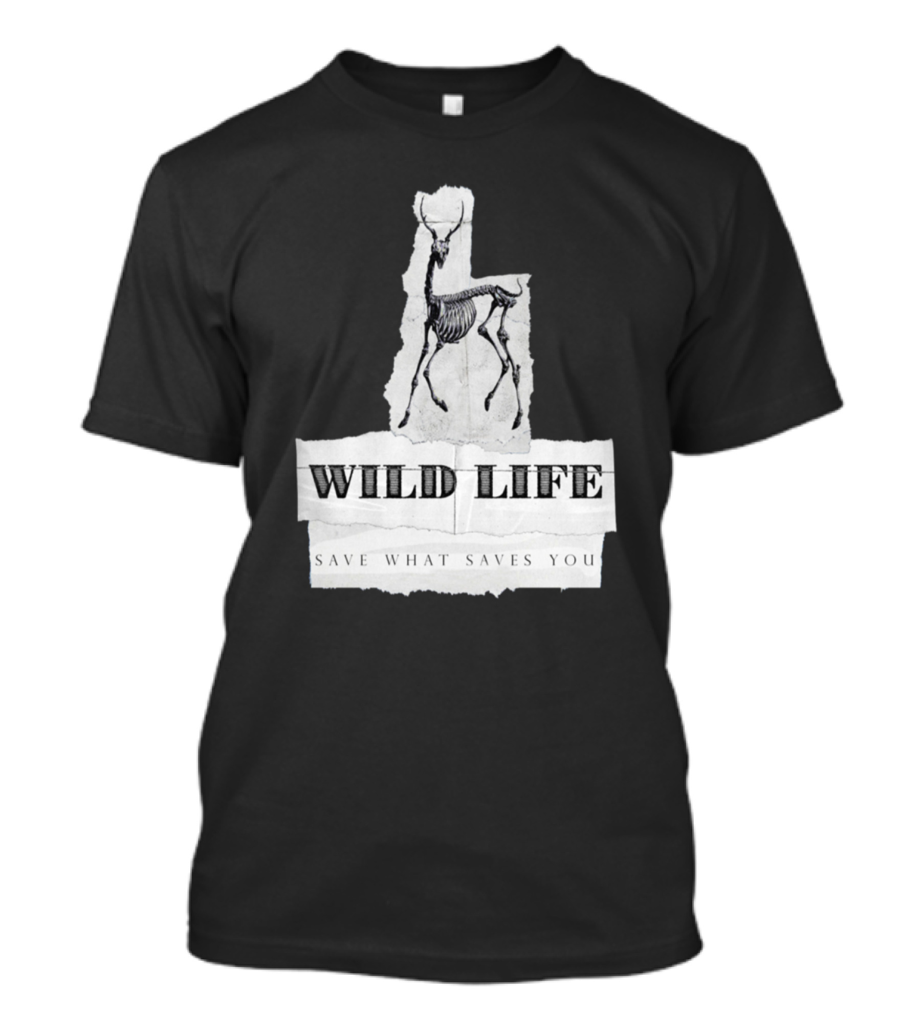 Wild Life Save What Saves You Skeleton Stag T-Shirt
