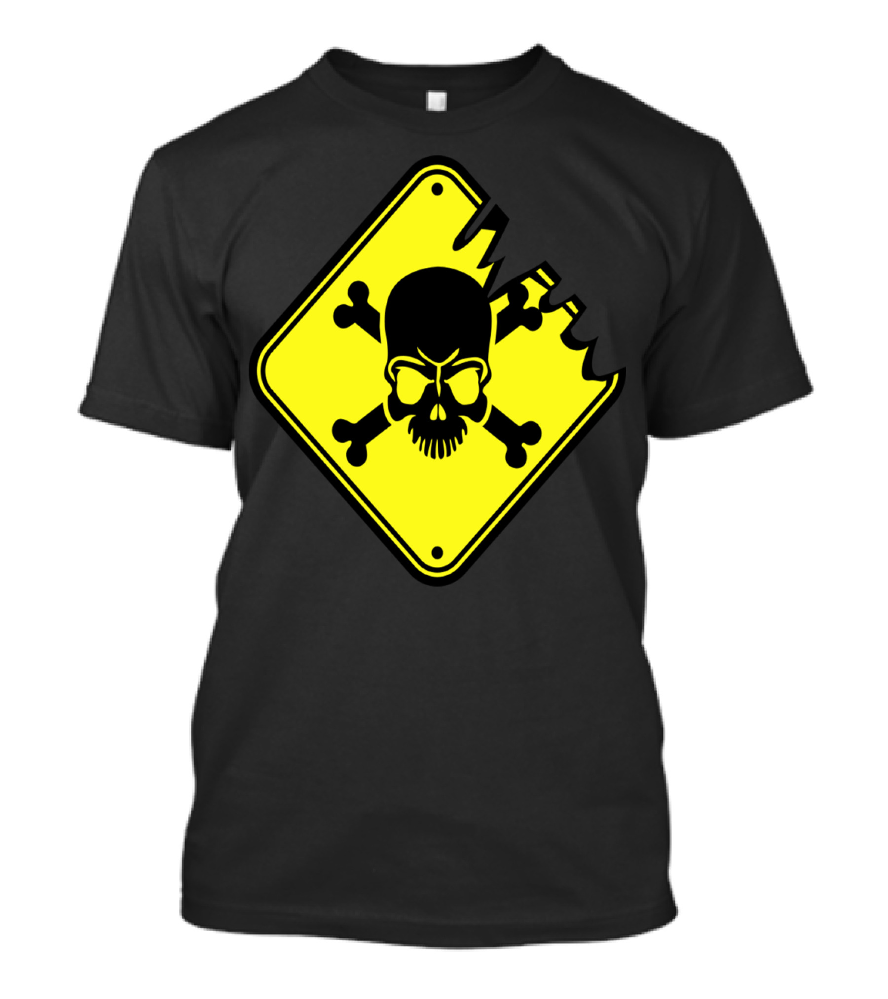 Death Warning Hazard Skull Crossbones Sign T-Shirt