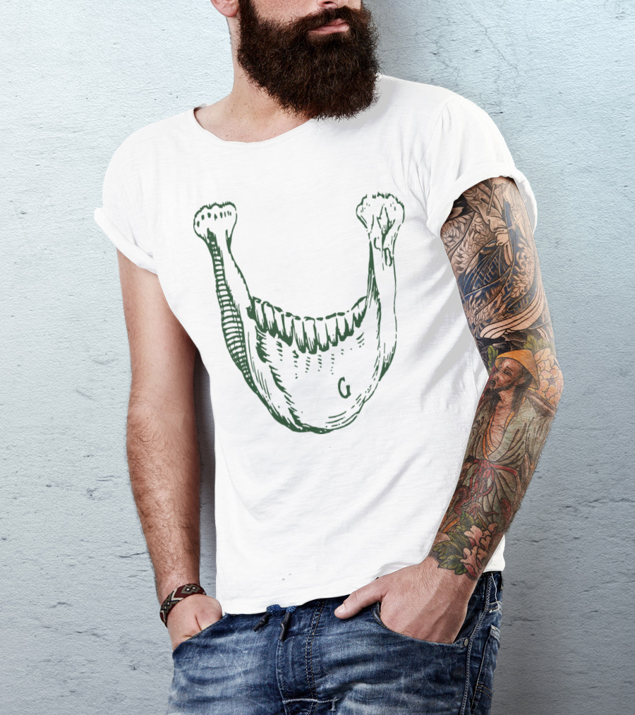 JawEvents Skeleton Illustration Green T-Shirt