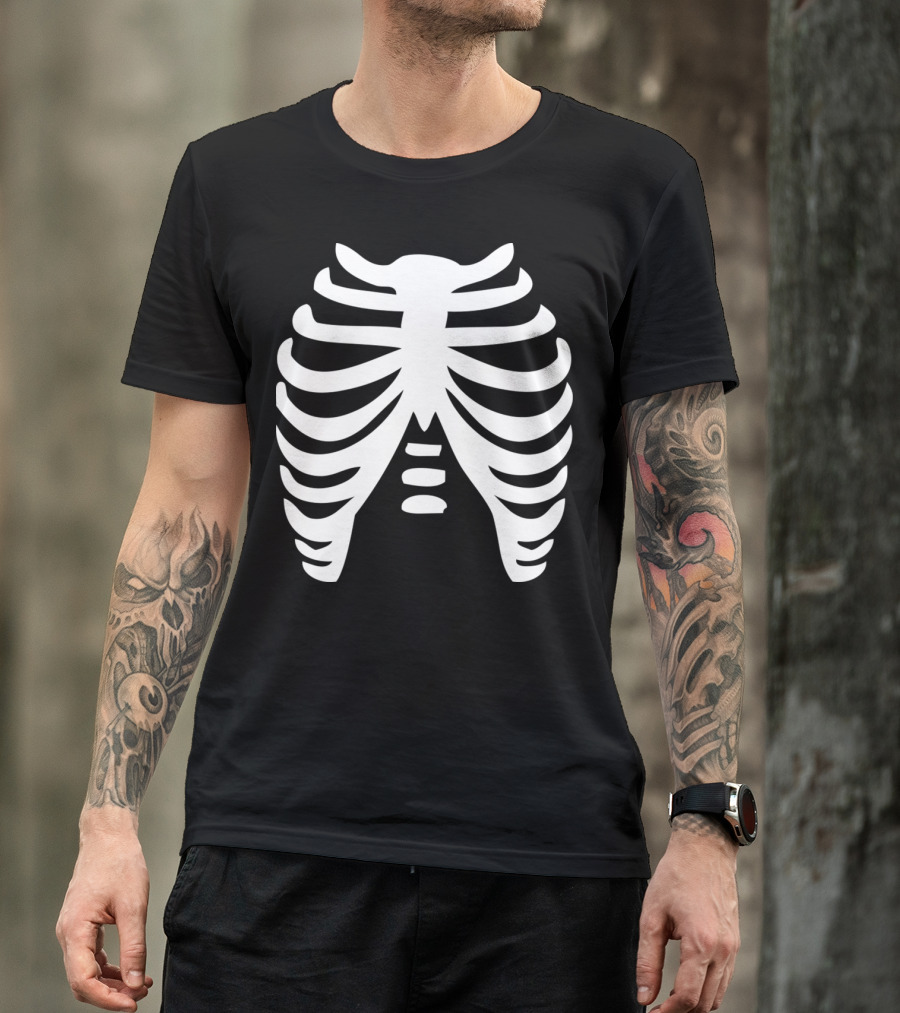 Skeleton Rib Cage Structure T-Shirt