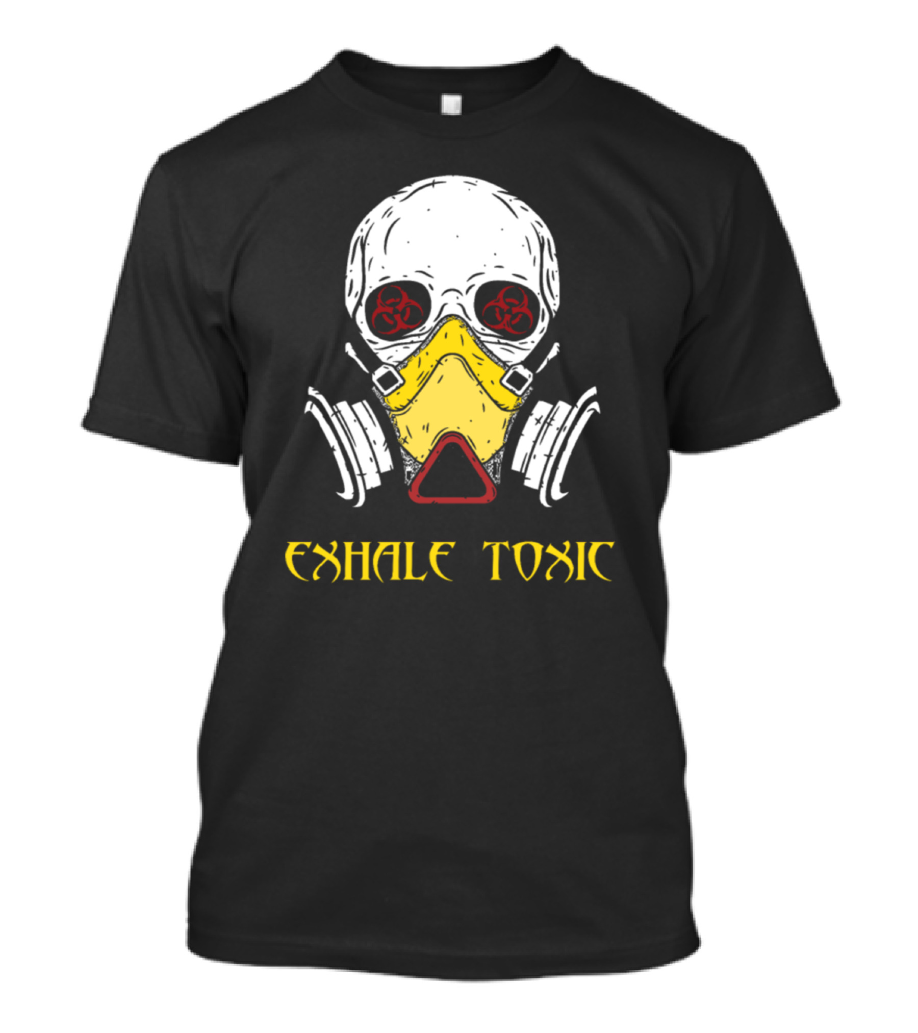 Exhale Toxic Skull With Biohazard Gas Mask T-Shirt