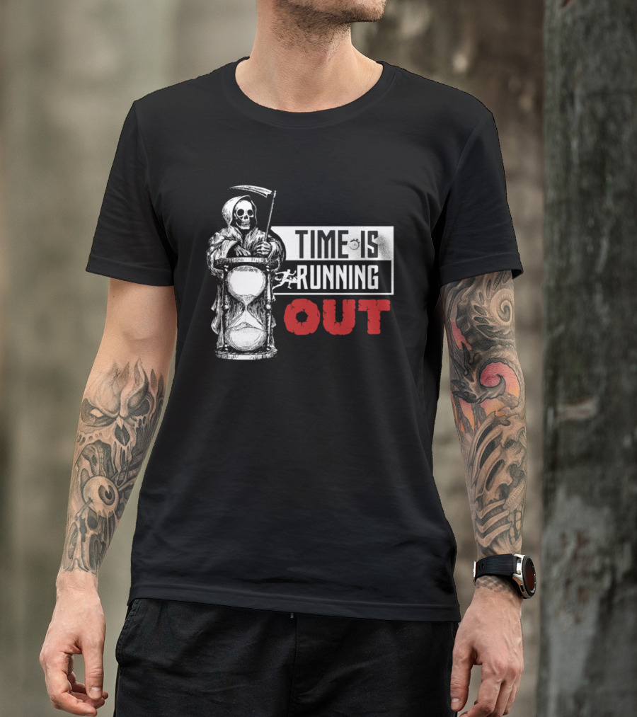 Time Is Running Out Grim Reaper Hourglass And Runner T-Shirt