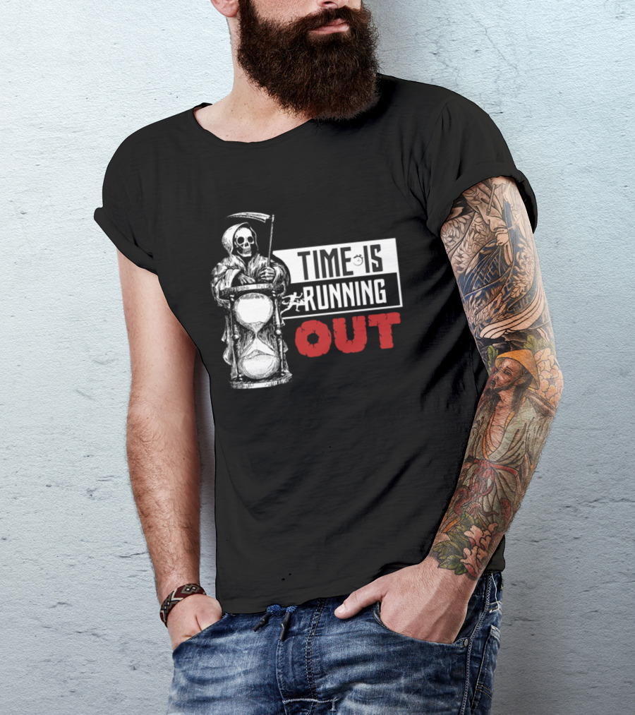 Time Is Running Out Grim Reaper Hourglass And Runner T-Shirt