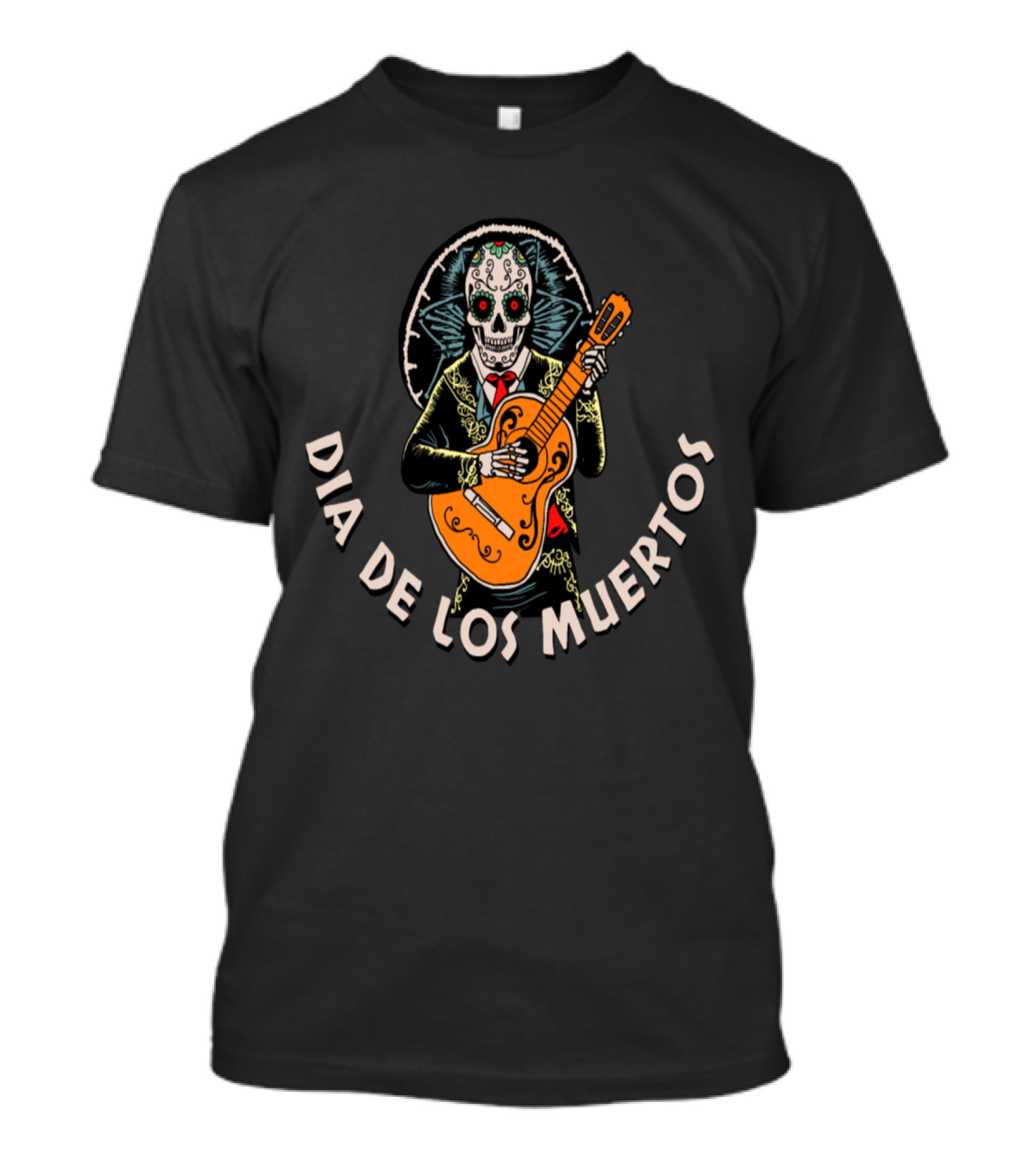 Dia De Los Muertos Mariachi Skeleton Playing Guitar T-Shirt