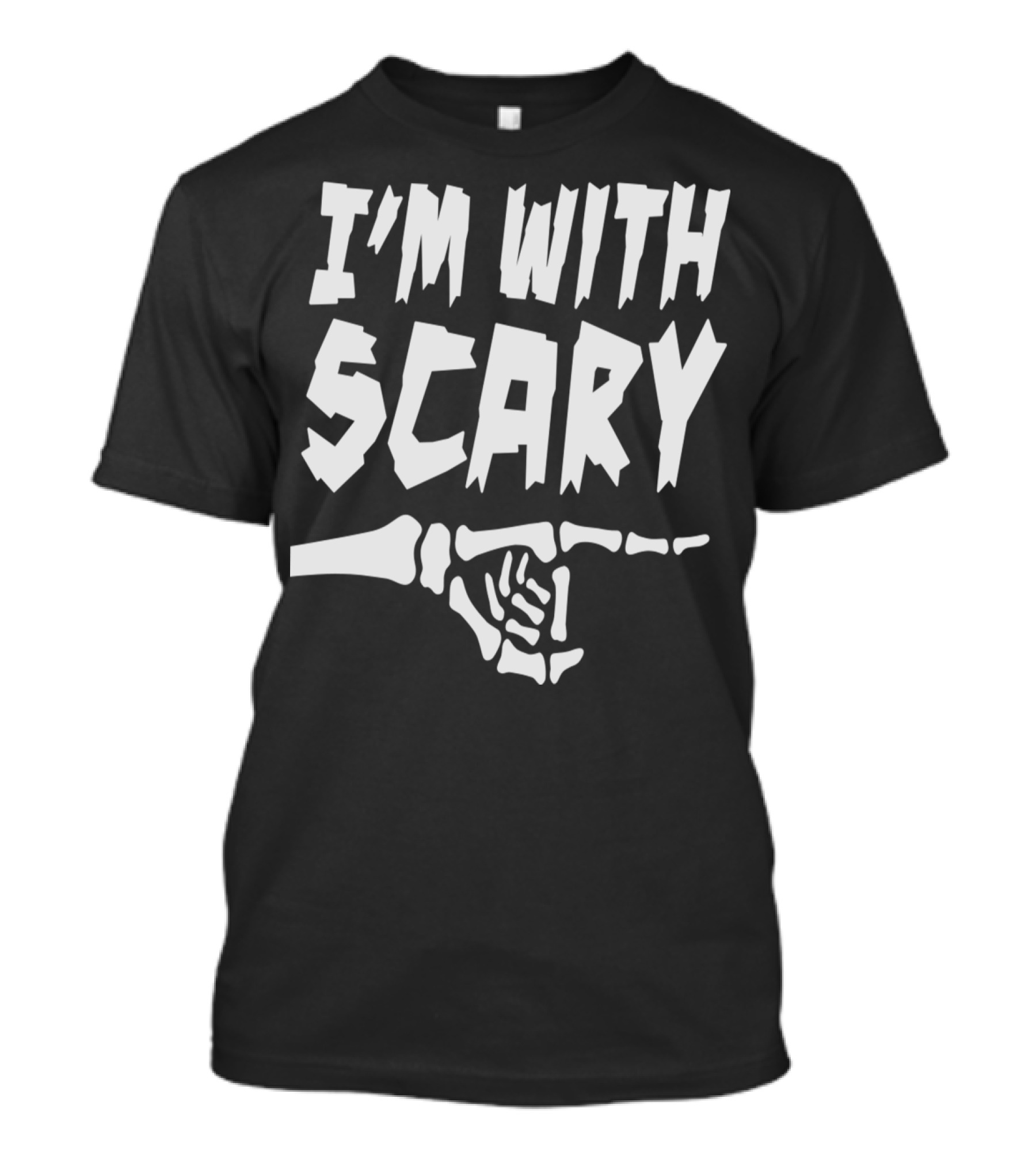 I'm With Scary Skeleton Hand Pointing T-Shirt