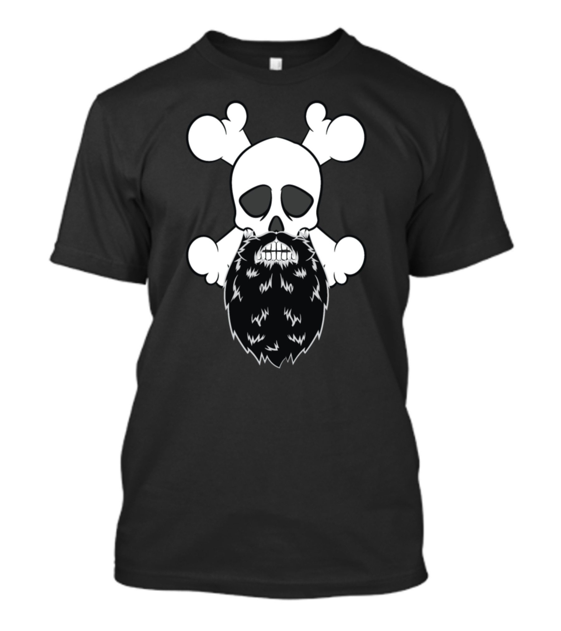 Bearded Pirate Skull With Crossbones Without Eye Patch T-Shirt