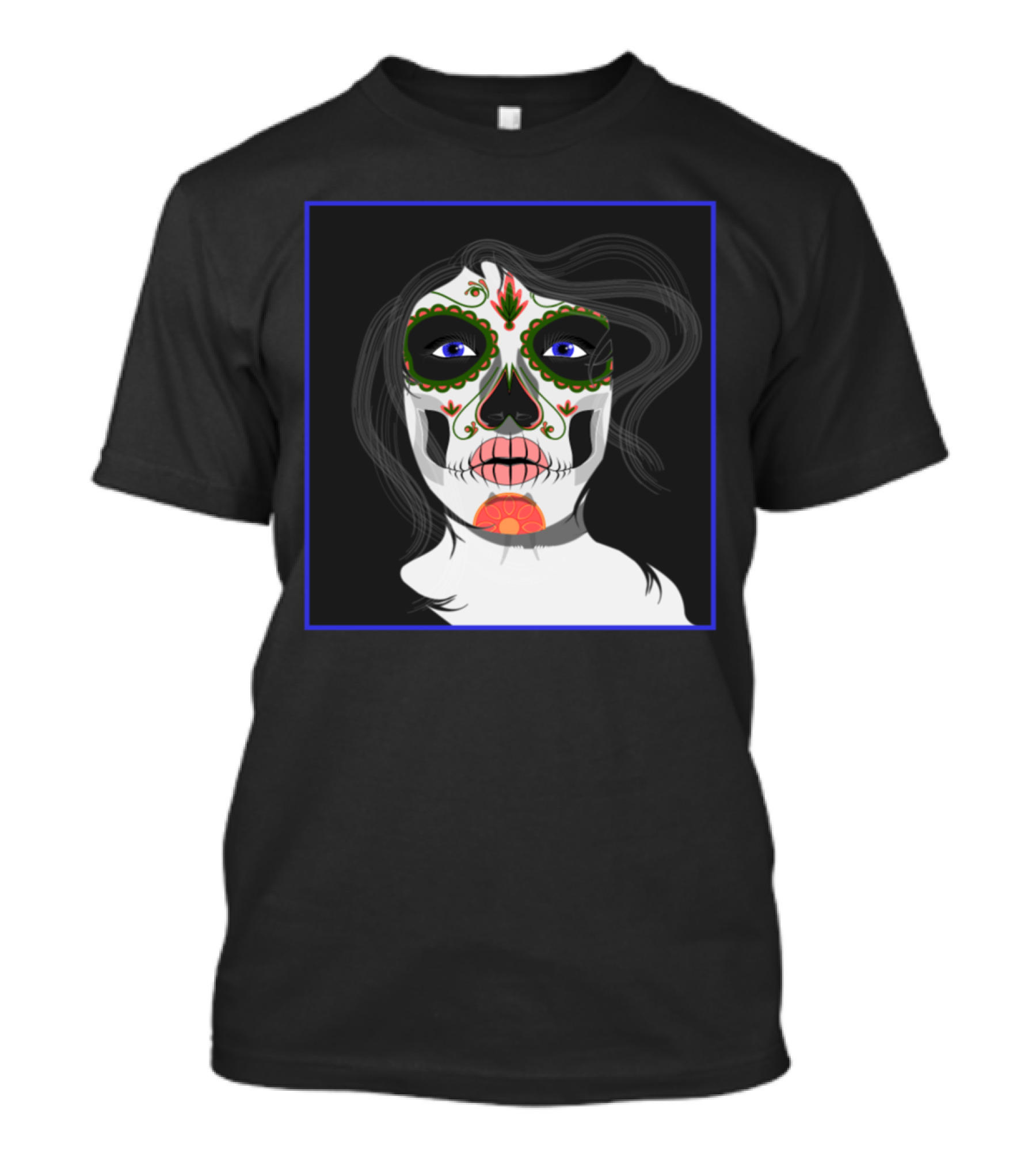 Santa Muerte Lady Of Holy Death Folk Religious Calavera Face T-Shirt