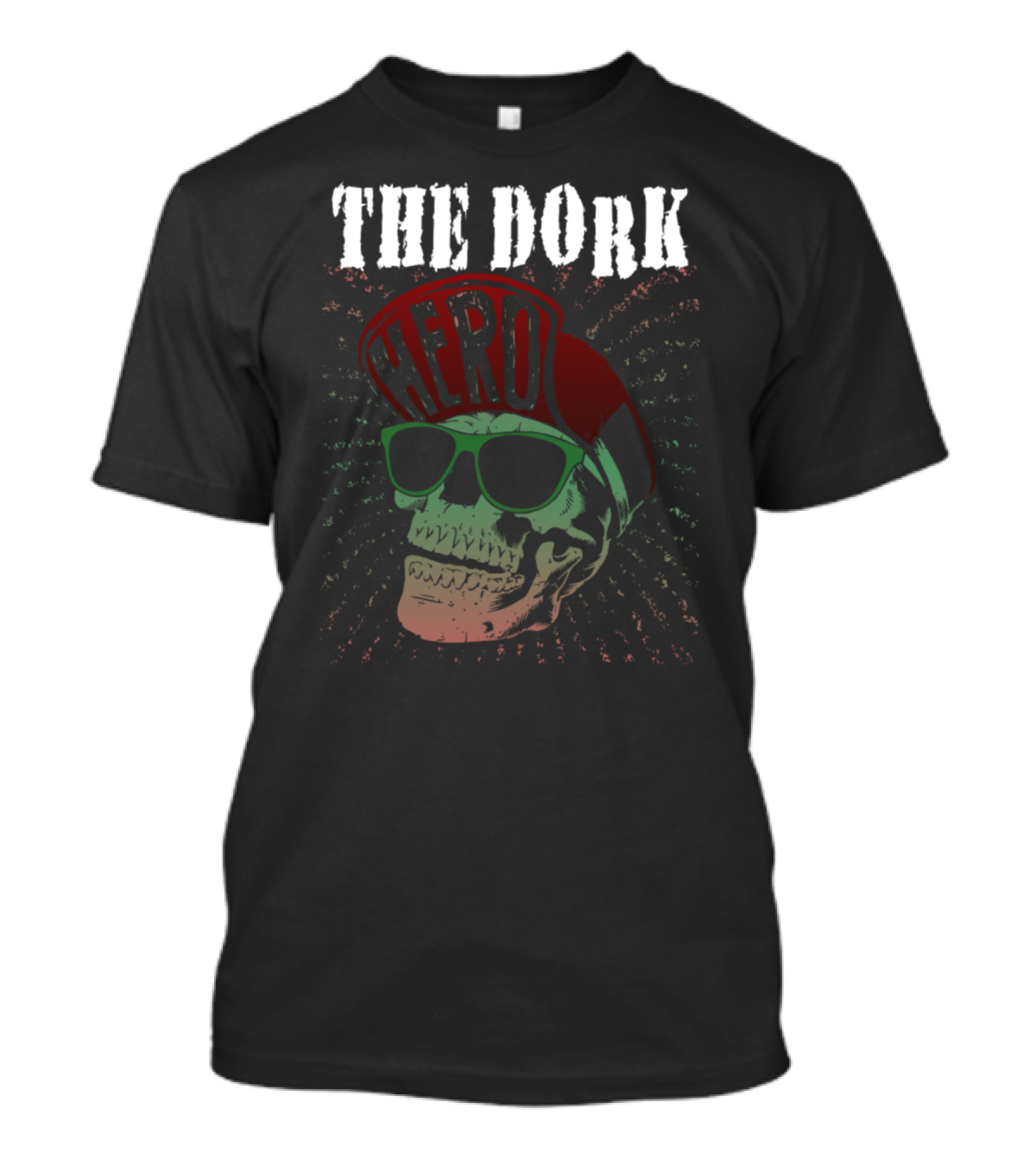 THE DORK HERO Skull With Sunglasses And Cap T-Shirt
