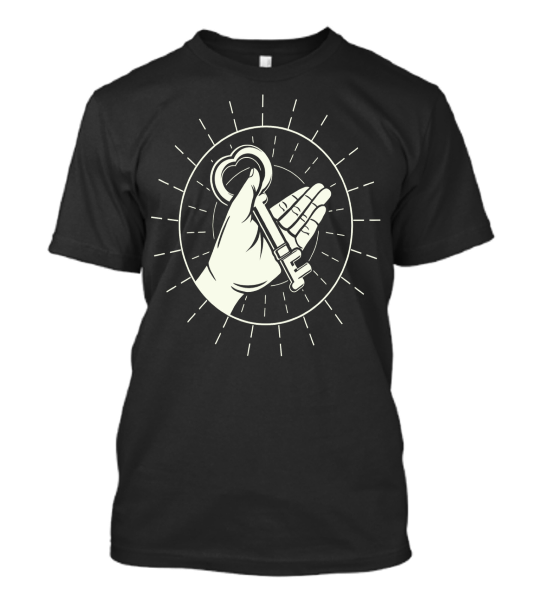 Skeleton Vintage Key Radiating Hand T-Shirt